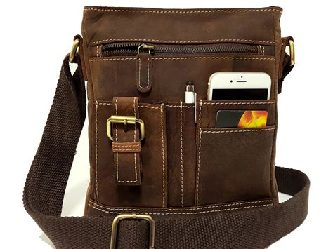 Brown Leather Crossbody Bag Messenger Bag Sling Bag Small Etsy