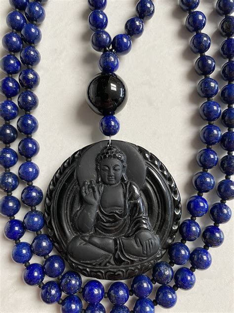 100 days free returns 8mm tibet buddhist 108 blue lapis lazuli gemstone prayer beads mala