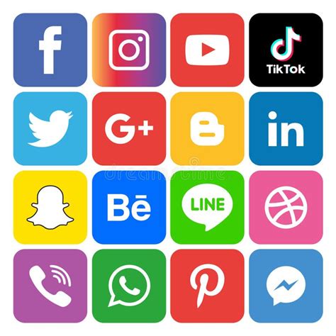 Social Media Icons Tik Tok Stock Illustrations 360 Social Media Icons