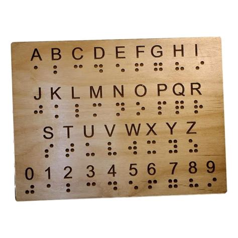 Braille Alphabet And Number Learning Board Educational Aide For