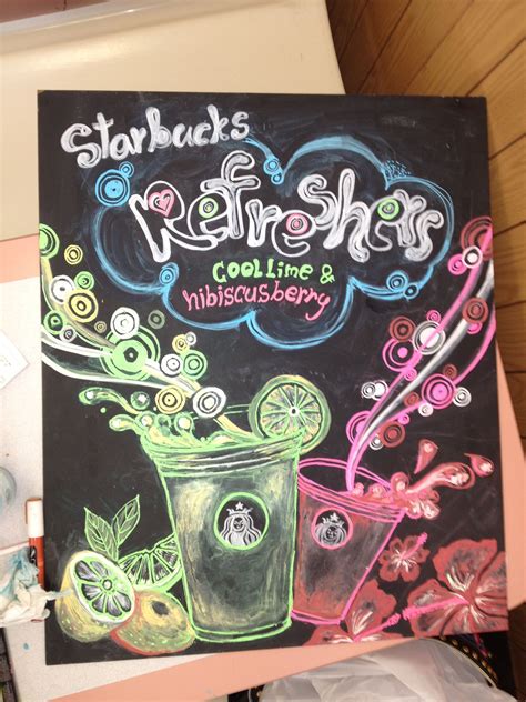 Board Dwawing Starbucks Art Chalkboard Art Starbucks Poster