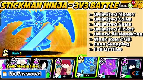 Download Stickman Ninja 3v3 Battle V31 Mod Apk Offline New Update