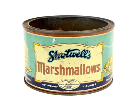 vintage shotwell s marshmallow tin advertising 1928 litho etsy