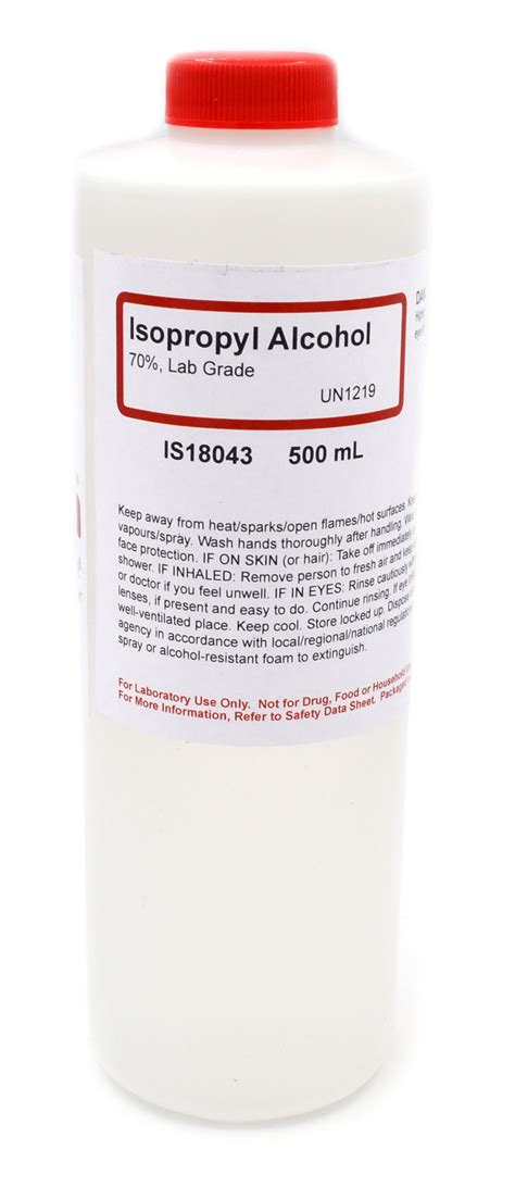 Laboratory Grade Isopropyl Alcohol 70 500ml The Curated Chemical
