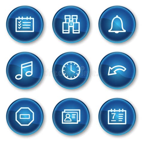 Database Web Icons Blue Circle Buttons Stock Vector Illustration Of