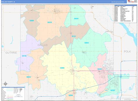 Dallas County Ia Wall Map Color Cast Style By Marketmaps Mapsales