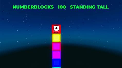 Numberblocks Standing Tall But Glowing With Different Colors 1 To 100