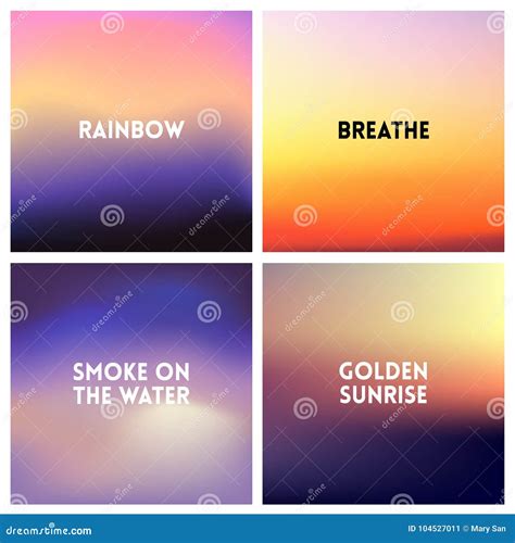 Abstract Vector Sunset Blurred Background Set Square Blurred