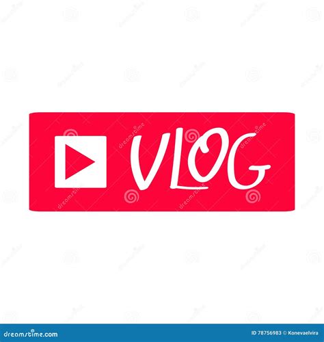 Vlog Or Video Blogging Or Video Channel Buttons Vector Illustration