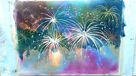 How To Paint Fireworks Part 2 Watercolor Fireworks Fireworks Art