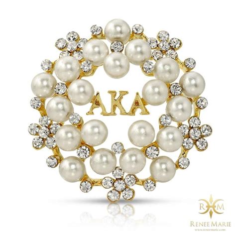 Aka Symbolic 20 Pearls Brooch Renee Marie