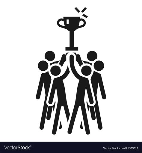 People Cooperation Win Cup Icon Simple Style Vector Image