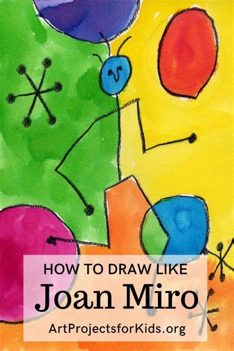 Easy Joan Miro Art Project And Joan Miro Coloring Page Art Lessons