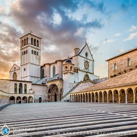 The Famous Basilica Of St Francis Of Assisi With Its Lower Plaza At