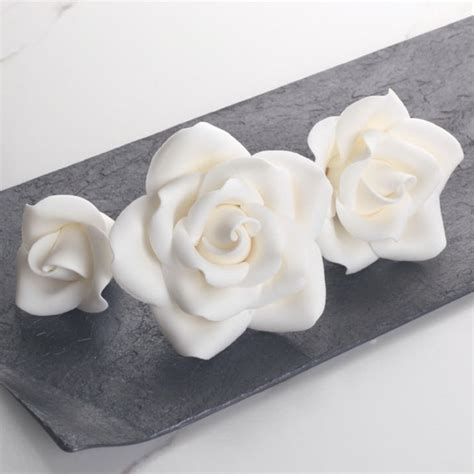 White Rose Sugar Flower Cake Toppers Gum Paste Flowers For Etsy