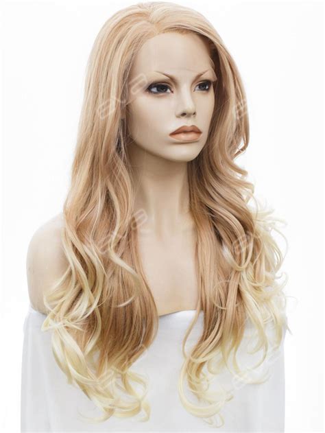 Long Wavy Blonde Synthetic Lace Front Wig All Synthetic Wigs Evahair