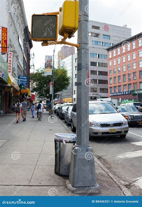 Pedestrian Crossing In The Center Of Manhattan Editorial Photo Image