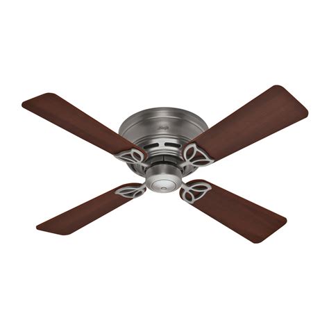 Shop Hunter 42 In Low Profile Iii Antique Pewter Ceiling Fan At