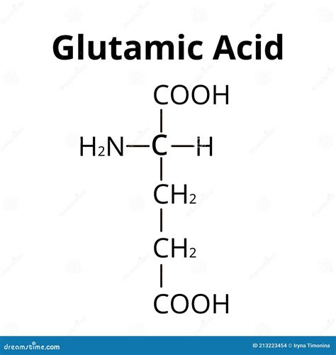 Glutamic Acid Is An Amino Acid Chemical Molecular Formula Glutamic Acid Amino Acid Stock Vector