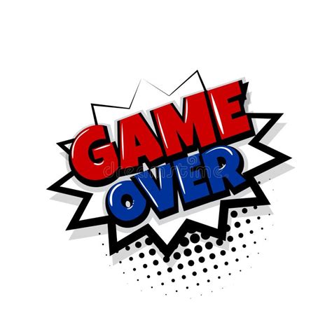 Game Over Comic Bubble Retro Text Stock Vector Illustration Of Player
