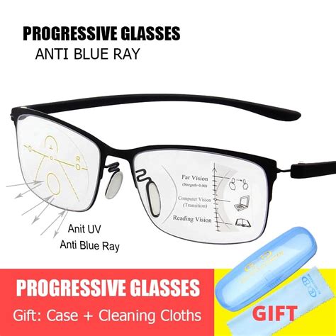Fashion Progressive Glasses Anti Blue Ray Multifocal Reading Eyeglasses