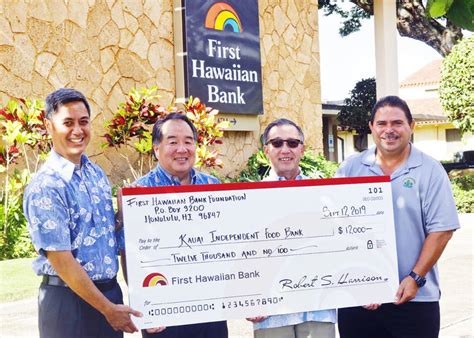 Its customers are served from 57 locations. First Hawaiian Bank donates $12,000 | The Garden Island