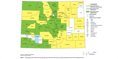 Mineral Commodity Producing Areas Of Colorado In 2014 Us Geological