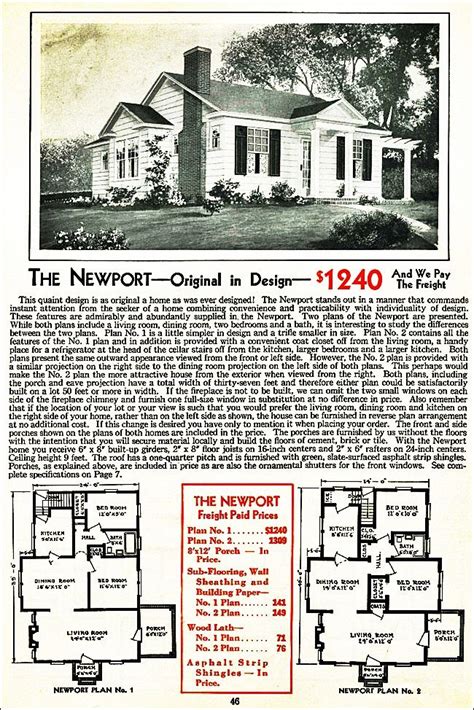 The Newport Kit House Floor Plan Made By The Aladdin Company In Bay