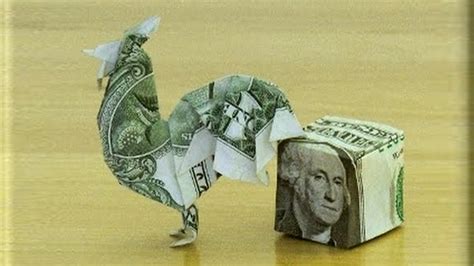 Phong Tran Origami Dollar Bill Origami Rooster John Montroll