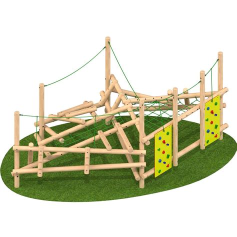 Climbing Frame With Rope Bridge For Adventure Playgrounds