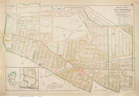 Plate 17 Somerville Parts Of Wards 6 And 7 1900 Old Street Map