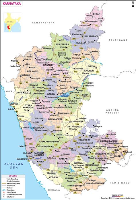 Karnataka is a state in the south western region of india. Map of Karnataka | Karnataka