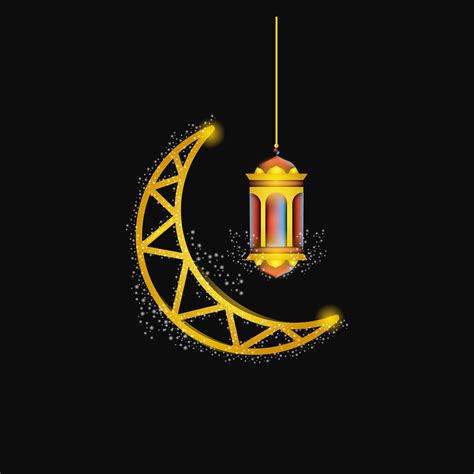 Moon And Lantern For Ramadan 1026095 Vector Art At Vecteezy