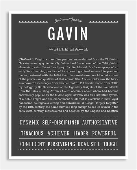 Gavin Classic Name Print Classic Names Names With Meaning Names