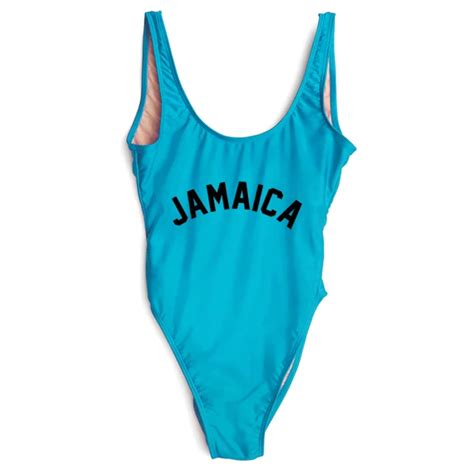 sexy one piece swimsuit jamaica new letter print bodysuit women swimsuit red summer beachwear