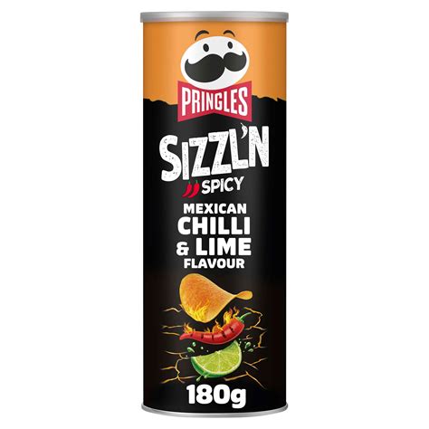 Pringles Sizzln Spicy Mexican Chilli And Lime Flavour 180g Sharing