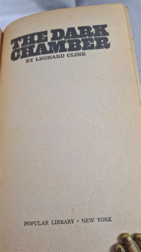 Leonard Cline The Dark Chamber Popular Library Paperbacks Richard Dalbys Library