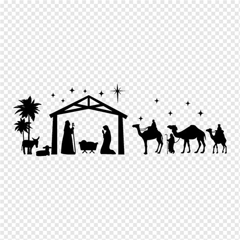 Silueta De La Natividad De Jesucristo Ilustración Pesebre Pesebre