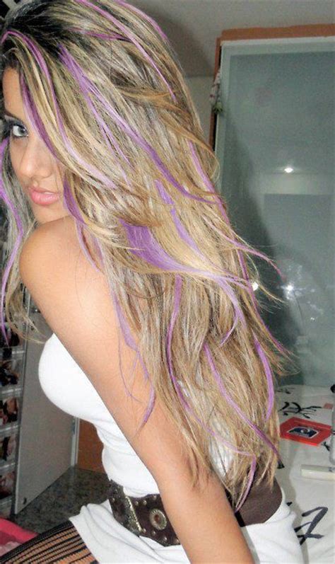 Light Blonde Hair With Purple Highlights 2012