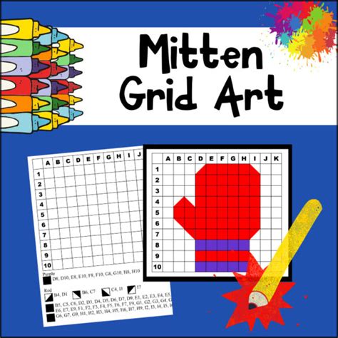 Winter Mitten Grid Art Math And Geography Coordinate Activity My