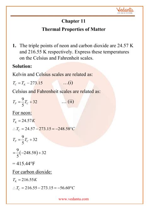 Ncert Solutions For Class 11 Physics Chapter 11 Thermal Properties Of