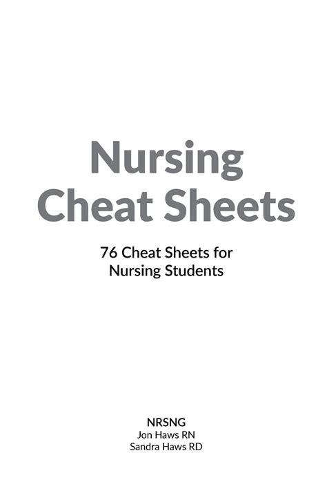 Med Surg Nursing Cheat Sheets 76 Cheat Sheets For Nursing Students