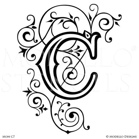 See more ideas about letter c, lettering, lettering alphabet. Monogram Wall Art - Custom Lettering Stencils from Modello Designs ...
