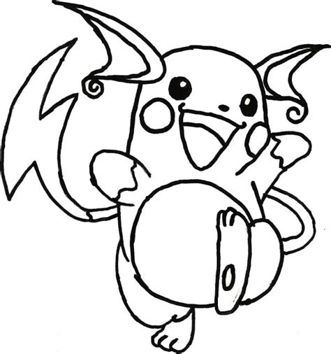 Search through more than 50000 coloring pages. Coloriage Pokemon Raichu - GreatestColoringBook.com