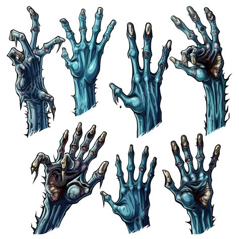 Set Of Scary Horrible Zombie Fingers For Halloween Holiday Design