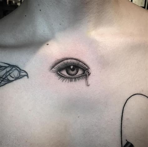 Crying Eye Tattoo On The Chest Eye Tattoo Chest