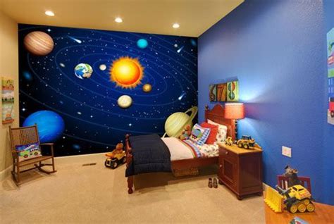 3d Solar System Wall Mural Wallsauce Uk Space Themed Bedroom Outer