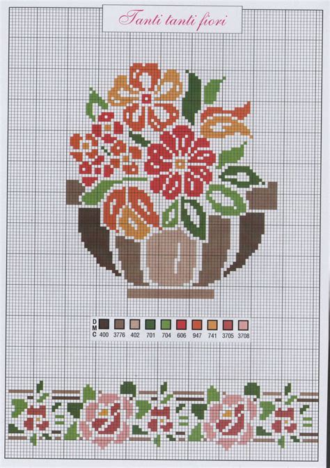 Gráficos Ponto Cruz E Artesanato Flores