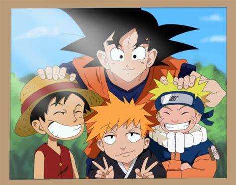 Goku Luffy Naruto Ichigo Anime Anime Crossover Luffy