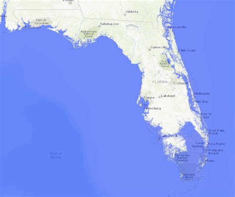 Areas In Florida That Will Be Underwater At A Sea Level Rise Of 10